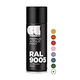 COSMOS LAC Sprühlack schwarz, seidenmatt/Satin - Spraydose 400ml - Sprühfarbe...