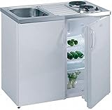 Pantryküche Küchenzeile Singleküche mit Kühlschrank und 2 Sterne Gefrierfach...