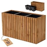 HOMERZO Blumenkasten für innen und außen Pflanzen-Übertopf aus Holz mit...