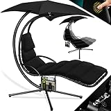 KESSER® Schwebeliege mit Sonnenschirm, Hängeliege, Sonnenliege H200, L194,...