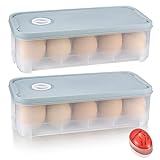 Eierbox 10 Eier, 2 Stück Eierbehälter, Eieraufbewahrungsbox, Kunststoff Eier...