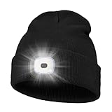 KAVAVO Beanie-Mütze mit Licht, wiederaufladbare USB-LED-beleuchtete...