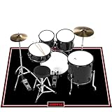 Drumming Schlagzeug Teppich, 1.2x1.8 m Rutschfest Schalldicht Drum Teppichs...