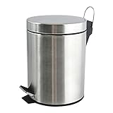 MSV Treteimer Mülleimer Kosmetikeimer Abfalleimer aus Edelstahl 5 Liter -...