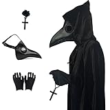 SMKGNOME 3 Stücke Pest Arzt Maske Set, Halloween Long Nase Vogelschnabelmaske &...