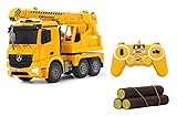 JAMARA 404950 - Schwerlastkran Mercedes Arocs 1:20 2,4G - drehbarer und...