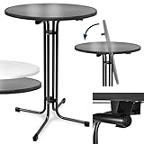 Beautissu Stehtisch klappbar 60 cm Schwarz Bellini – Kratzfest Stabil...