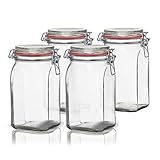 BigDean 4er Set Vorratsgläser 1,1L - Einmachgläser mit Deckel &...