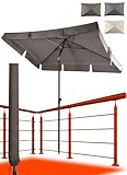 4smile Sonnenschirm Balkon in Taupe - Sonnenschirm rechteckig 200x125cm mit...