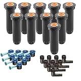 10x Rain-Bird 1804 Versenkregner mit 10 Van Düsen 2,1-3,1 m & 1/2' Flexwinkel...