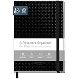 paper&you® Passwortbuch A6+ mit Register A-Z 'Black Edition' für 320...