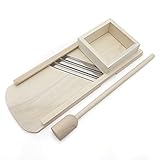 Holzfee Krauthobel Set Holz Gemüsehobel 66 x 24 cm Buchenholz + Krautstampfer...