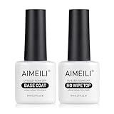 AIMEILI UV LED Gellack Gel Nagellack Base & No Wipe Top Coat Unterlack &...