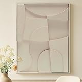 Ally Maison 3D Wandbild - 50x70cm Deko für Wohnzimmer in beige cream, Wanddeko,...