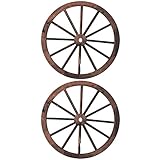 FOMIYES Holz-Wagenrad-Dekor: 2 Stück Vintage-Holz-Wagenrad-Dekor Western-...