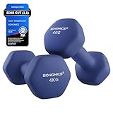 SONGMICS Hanteln, 2er Set, 2 x 4 kg, Hantelset, Kurzhanteln, Hexagon,...