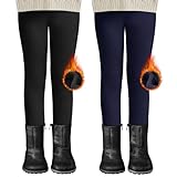 DDOBB 2er Pack Thermo Leggings Mädchen Gefütterte Winter Leggins Mit Fleece...