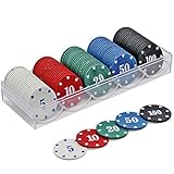 KAYSENSUK 100 Stück Casino Pokerchips, Spielchips Wertmarken Karten Chips Box...