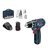 Bosch Professional 12V System Akku Bohrschrauber GSR 12V-15 (inkl. 2x2.0 Akku,...