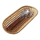 CLISPEED 1Stück Handgemachter Rattan Geschirr Organizer Herbstlicher Knüpfkorb...