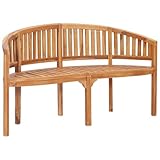 vidaXL Teak Massiv Bananenbank 3-Sitzer Gartenbank Sitzbank Holzbank Parkbank...