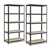 SONGMICS Schwerlastregal, 2er Set, Kellerregal, Lagerregal, 50 x 100 x 200 cm,...
