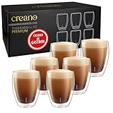 Creano PREMIUM doppelwandige Trinkgläser 400ml - 6er Set - OHNE versiegeltes...