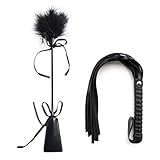 SM Bondage Flogger Erotik Leder Peitsche mit Feder Tickler Leder Hand Spanking...