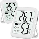 Antonki 2 Stück Thermometer Hygrometer Innen Raumthermometer, Digital...
