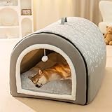 2-in-1-Hundehütte, großes Hundebett mit Anti-Angstzuständen, weiches, warmes...