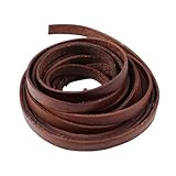 HIOQFR Lederriemen 5mm Breit Länge 5m Lederband Flach Braun Lederstreifen...