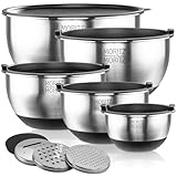 Moritz & Moritz 5er Rührschüssel mit Deckel - 0,6 - 4,5L - Rostfreier...