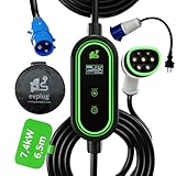 EVPLUG® Elektroauto-Ladegerät 7,4kW 10-32A 6,5 Meter, EV Typ-2 Ladekabel mit...