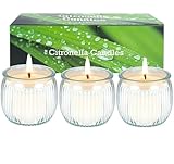 Citronella Kerze Outdoor Groß, 3 Stücke Outdoor Kerze Draußen im Glas mit...