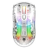 Mengshen Transparente kabellose Gaming-Mäuse, wiederaufladbare Maus mit...