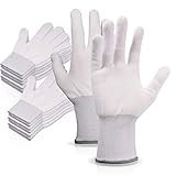 EHDIS 6 Paar Nylon Weiß Arbeitshandschuhe Stretchy Vollfinger Arbeitshandschuhe...