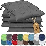 NatureMark 8er Set Stuhlkissen mit Bändern 40x40 cm – Gefüllte Sitzkissen,...