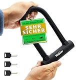 WIDDER kleines Bügelschloss Fahrrad [Hochsicherheitsschloss nur 800g] – 14mm...