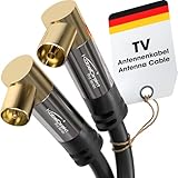 KabelDirekt – 4K Antennenkabel, Koaxialkabel, TV Kabel 90° gewinkelt – 2 m...