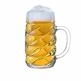Stölzle Lausitz Diamond Maßkrug 1l l Bierkrug im Diamanten-Design I 1 Stück I...