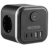 Echos - 7-in-1 Steckdosenwürfel ohne Kabel 3 Fach Mehrfachsteckdose mit USB C -...