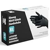 K-MART Einweghandschuhe, Schwarze Nitrilhandschuhe - 100 Stück Handschuhe,...