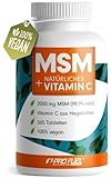 MSM 2000mg pro Tag + natürliches Vitamin C - 365 Tabletten mit...