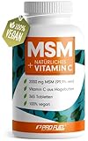 MSM 2000mg pro Tag + natürliches Vitamin C - 365 Tabletten mit...