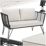 tectake® Rattan Lounge Sofa, Lounge Möbel Outdoor, Balkon Möbel, Outdoor...