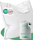 Welldora Premium Kopfkissen 80x80 | 100% natürliche Daunenfasern & Federn |...