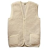 SamWo, Schafwollweste aus 100% Merinowolle, SWWA zip (L, Natur)