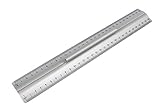 WEDO 525235 Lineal aus Aluminium 30 cm mit Griff für Rechts- und Linkshänder...