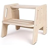 Kottwca Tritthocker Kinder 2 Stufen, rutschfest tritthocker Holz mit...