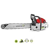 GREENCUT GS750X - Benzin-Kettensäge mit 2-Takt 75cc 4,8 PS Motor mit 24''...